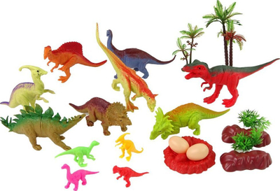 Set lodrash dinosaurësh me gjëra shtesë, 21 copë, shumëngjyrësh