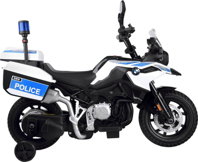 Motor elektrik për fëmijë BMW Police PA0282, 6 km/h, 30 kg, i bardhë e zi