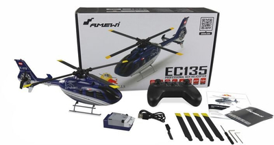 Helikopter RC Amewi Flying Bulls EC135 PRO, 1:32, LED, i shumëngjyrshëm