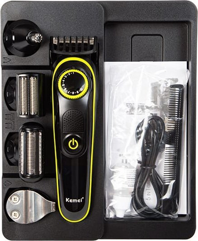 Set rrojtës elektrik Kemei KM-696, 5 në 1, bateri 90 min, i zi