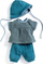 Set veshjesh kukulle Djeco Pomea Summer, 30 34 cm, pambuk, blu