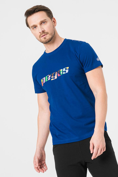 Bluzë burra MULTICOLOR LOGO, pambuk, madhësia XL, blu royal
