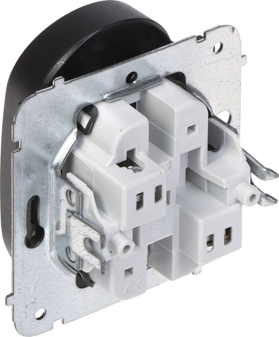 Prizë dyshe e brendshme Elektro-Plast Santra 4143-19 EPN, 230V, 16A, e zezë