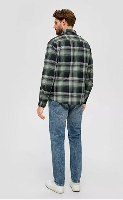 Këmishë për meshkuj S.Oliver Slim Fit, e gjelbër