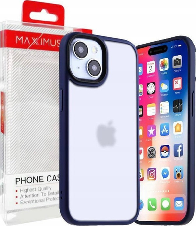 Mbrojtëse telefoni MX Ribbed Cam për iPhone 13 Pro Max, transparente, me kornizë mbrojtëse, blu e errët