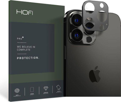 Kapak kamere Hofi Alucam Pro+, për iPhone 13 Pro Max, çelik inoksi, i zi