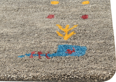Tapet Beliani SEYMEN, lesh Gabbeh, 80x150 cm, gri