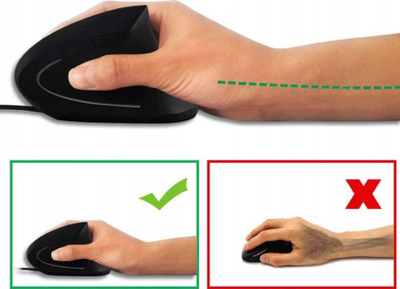Maus ergonomik vertikal Zenwire X5, me kabllo USB, 1200 DPI, i zi