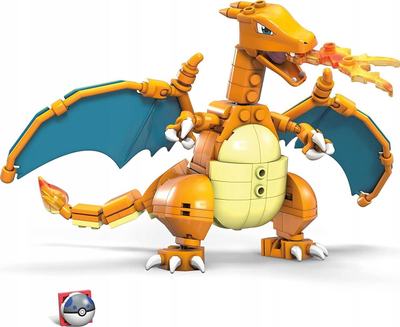 Set për ndërtim Mega Construx Pokemon Charizard, 222 copa, mbi 10 cm, shumëngjyrësh