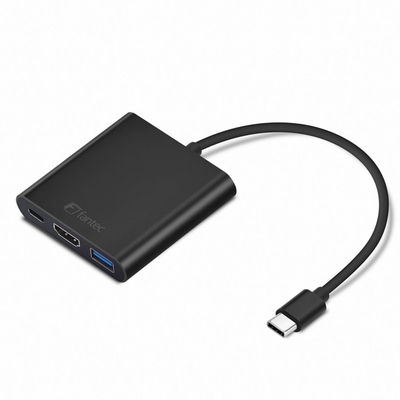 Adaptues video FANTEC USB C në HDMI, 4K, USB 3.0, i zi