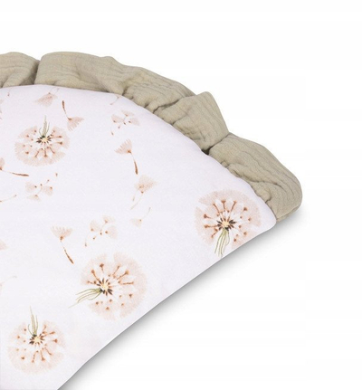 Set karroce për bebe Muslin Dandelions, jastëk dhe batanije, bezhë