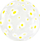 Balon dekorativ Godan Aqua Daisies, 20", transparent me margarita të bardha