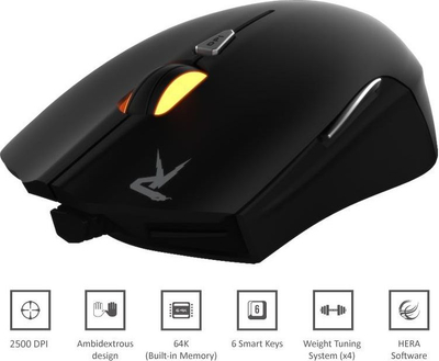 Mашина за гeјминг Gamdias Ourea, оптички, 2500 DPI, црна