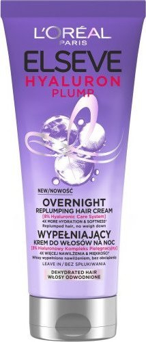 Kрем за коса за навечер LOréal Paris Elseve Hyaluron Plump, хидратантен, 200ml