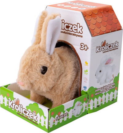 Lepurush pelushi me bateri Askato Bunny Brown, interaktiv, kafe