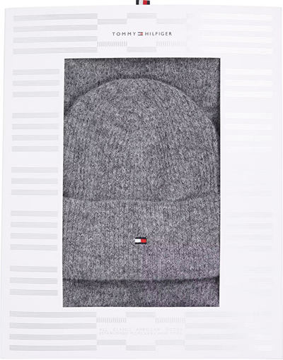 Set Kapele dhe shall për femra Tommy Hilfiger, të hirta