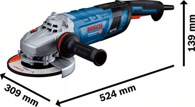 Mulli këndor Bosch Professional GWS 30-180 B, 180 mm, 2800 W, blu
