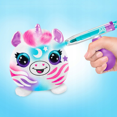 Set kreativ Canal Toys Style 4 Ever Airbrush Plush Surprise Mini, lodër pelush për ngjyrosje, me markera dhe shabllone, shumëngjyrësh