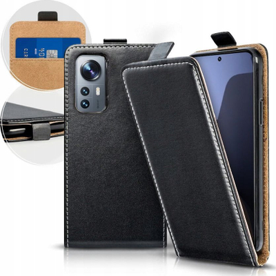 Këllëf flip SLIM FLEXI FRESH për Xiaomi Redmi Note 12 Pro Plus 5G, me magnet, me xhep karte, i zi