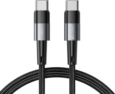 Kabllo USB Tech-Protect USB-C në USB-C, 1m, 60W, e zezë