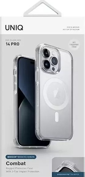 Mbulesë telefoni Uniq Combat për iPhone 14 Pro, MagSafe, transparente