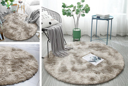 Tapet rrethor Strado Ombre, 200x200 cm, shaggy, beix OmbreCamel