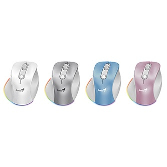 Mouse wireless Genius Ergo 9000S Pro, 2400DPI, optik, i bardhë kaltër