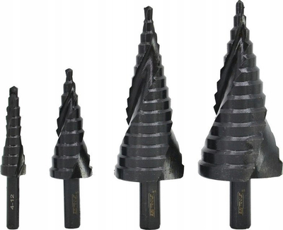 Set burgi spirale shkallë AW, 4 copa, HSS AlCrN, i zi