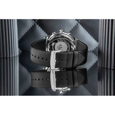 Рачен часовник Emporio Armani AR11774, хронограф 42 mm, кожен ремен, црн