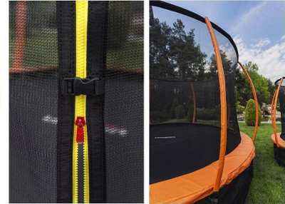 Trampolinë për kopsht LeanSport Best 16ft, diametër 4.9m, me rrjetë sigurie, portokalli