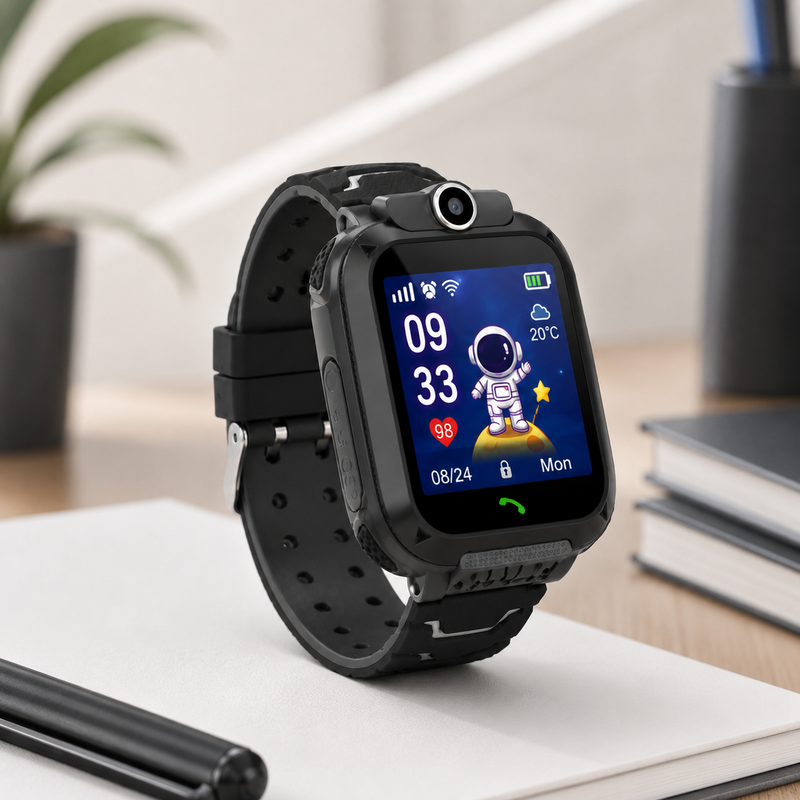 Orë e mençur për fëmijë Smart 2030 C003 me GPS dhe funksione sigurie, e zezë