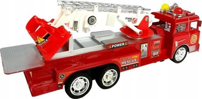 Lodër kamion zjarrfikës Fire Truck, drita dhe tinguj, shkallë me boom, i kuq