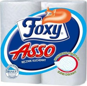 Letër kuzhine Foxy Asso Kitchen Towel, 2 rrotulla, 2 shtresa, e bardhë