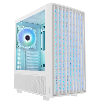 Kuti kompjuteri MODECOM Breeze ARGB Flow, Midi Tower, 4 ventilatorë 140mm, e bardhë