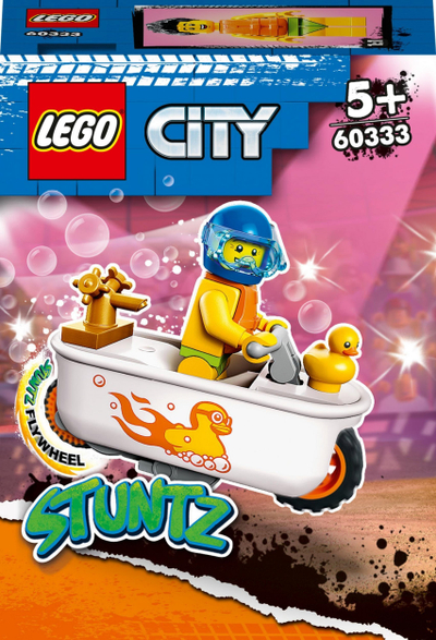 Set lodër LEGO City 60333 Bathtub Stunt Bike, 14 copa, 5+ vjeç, shumëngjyrësh