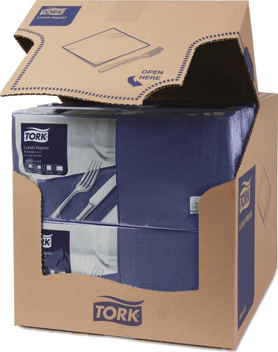 Peceta tavoline Tork Advanced Lunch, 200 copë, 3-shtreshe, blu e errët