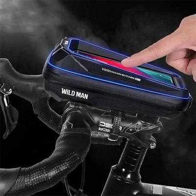 Рамна чанта за велосипед WildMan MS33, 0.6L, за телефони до 6.7", црна