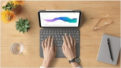 Këllëf tastiere Logitech Combo Touch për iPad Pro 13" dhe 11", me ndriçim, Graphite