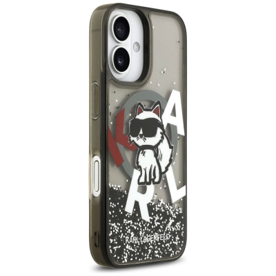 Kapak telefoni Karl Lagerfeld Glitter MagSafe Liquid Choupette për iPhone 17, mbron mirë, shumëngjyrësh