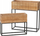 Mbajtëse druri për bimë Boltze Wooden Plant Stand, 2 vazo drejtkëndëshe, kornizë metalike, kafe