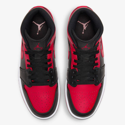 Патики Nike Air Jordan 1 Mid Banned 2020, кожа, црвено и црно
