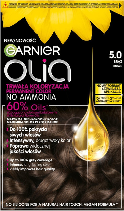 Bojë flokësh Garnier Olia 5.0, kafe klasike, e përhershme