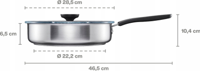 Tigan fërgimi Fiskars Functional Form 1072314, 26 cm, çelik inox, ngjyrë argjendi