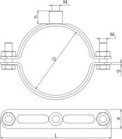 Klemë për tuba Niczuk Massive 0540004800, 1 1/2", 49-51 mm, për instalime kundër zjarrit