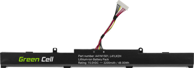 Bateri për laptop Green Cell A41N1501 për Asus ROG GL752 / GL752V / GL752VW, Asus VivoBook Pro N552 / N552V / N552VW / N552VX / N752 / N752V / N752VX