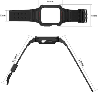 Rrip me kasë për orë smart Hurtel Protect Strap, për Apple Watch 45 44 42mm, jeshil