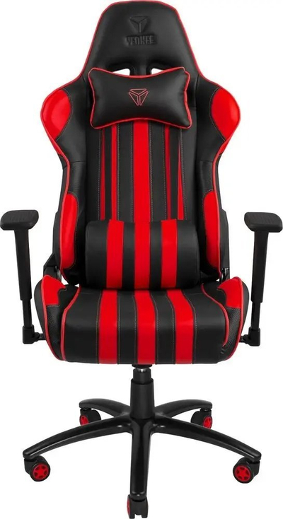 Karrige gaming YENKEE Sabotage, me mbështetje për mesit, mban deri 150 kile, e zezë me të kuqe