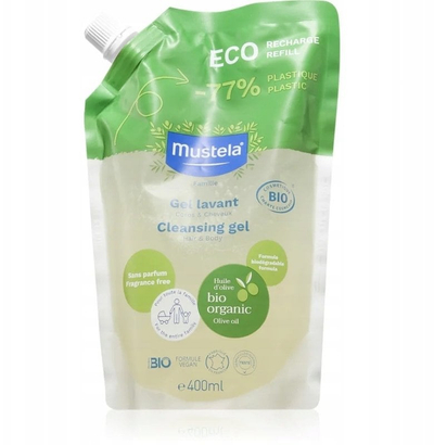 Xhel pastrimi Mustela Eco Recharge Family, për flokë edhe trup, pa erë, 400ml