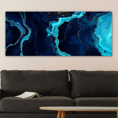 Pikturë murale Gobi HM4795, kanavacë e printuar, 120x50 cm, blu