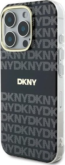 Kapak telefoni DKNY Repeat Pattern, me MagSafe, për iPhone 16 Pro Max, i zi